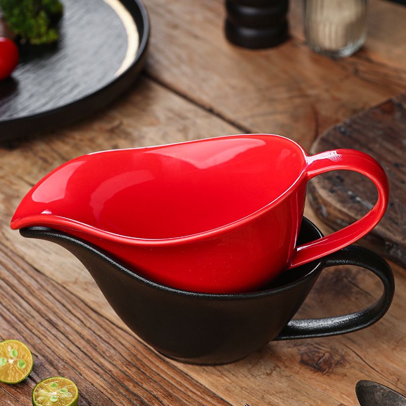Minimalist Steak Sauce Boat with Narrow Spout & Handle