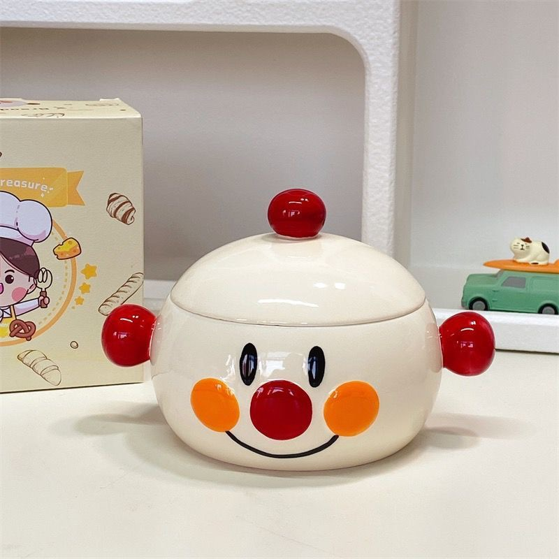 Anpanman Cute Large-Capacity Soup & Noodle Bowl with Lid