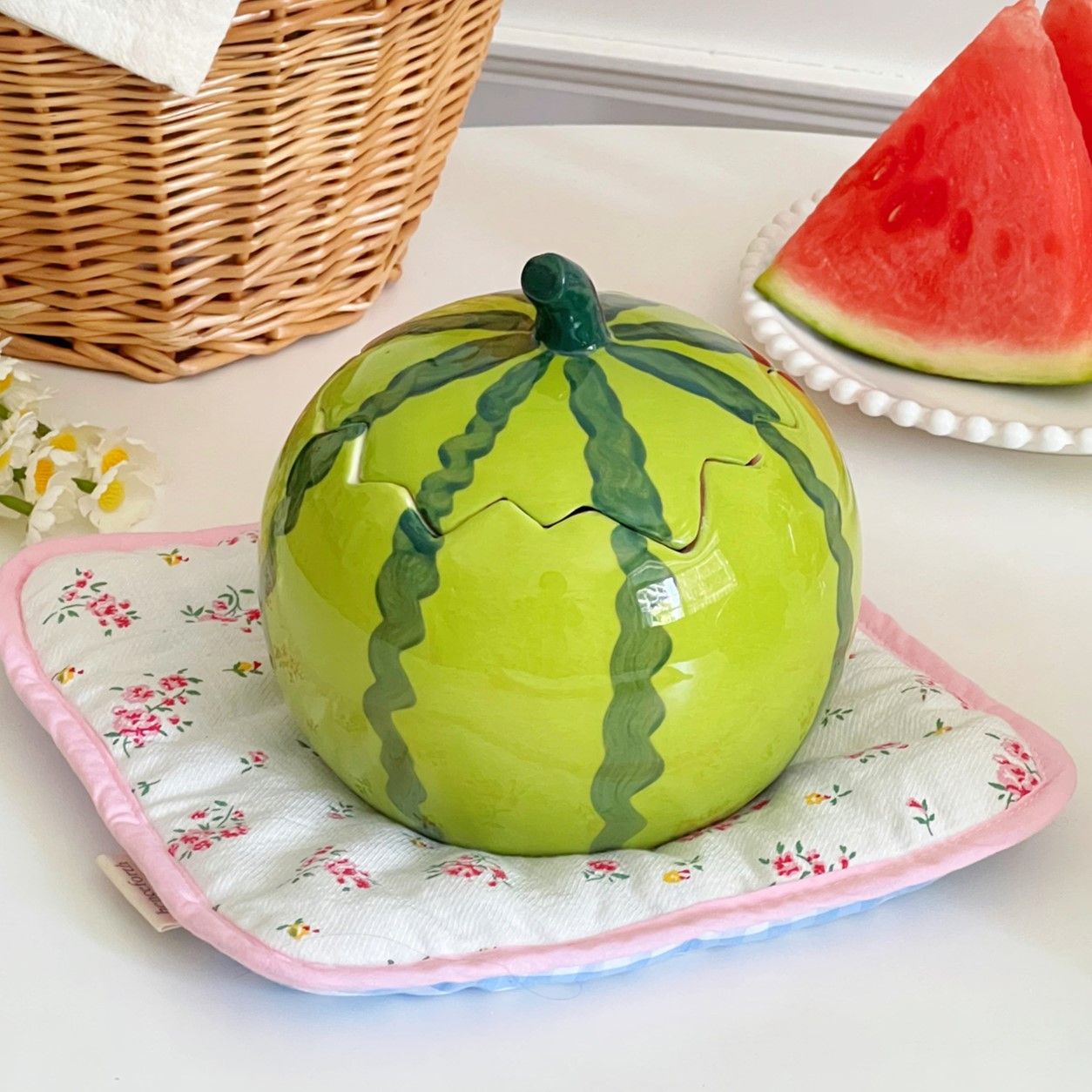 Art Tableware Set - Watermelon Shaped Fruit Salad Bowl
