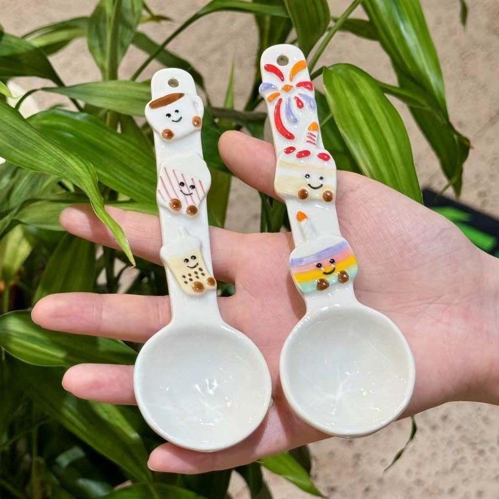 Cute Baby Footprint Hand-Painted Spoon