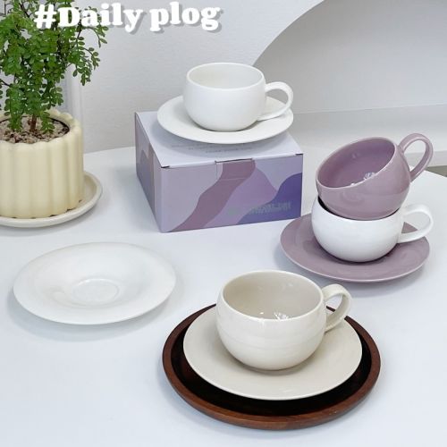 Egg-Shaped Elegant Coffee Cup & Saucer Set