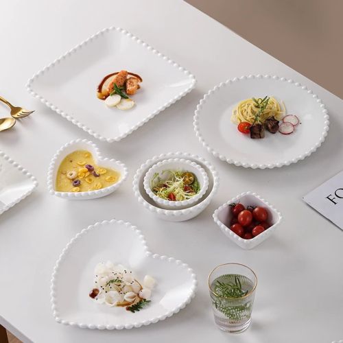 Pearl-Trimmed Creative Multi-Shaped Tableware Set - 2