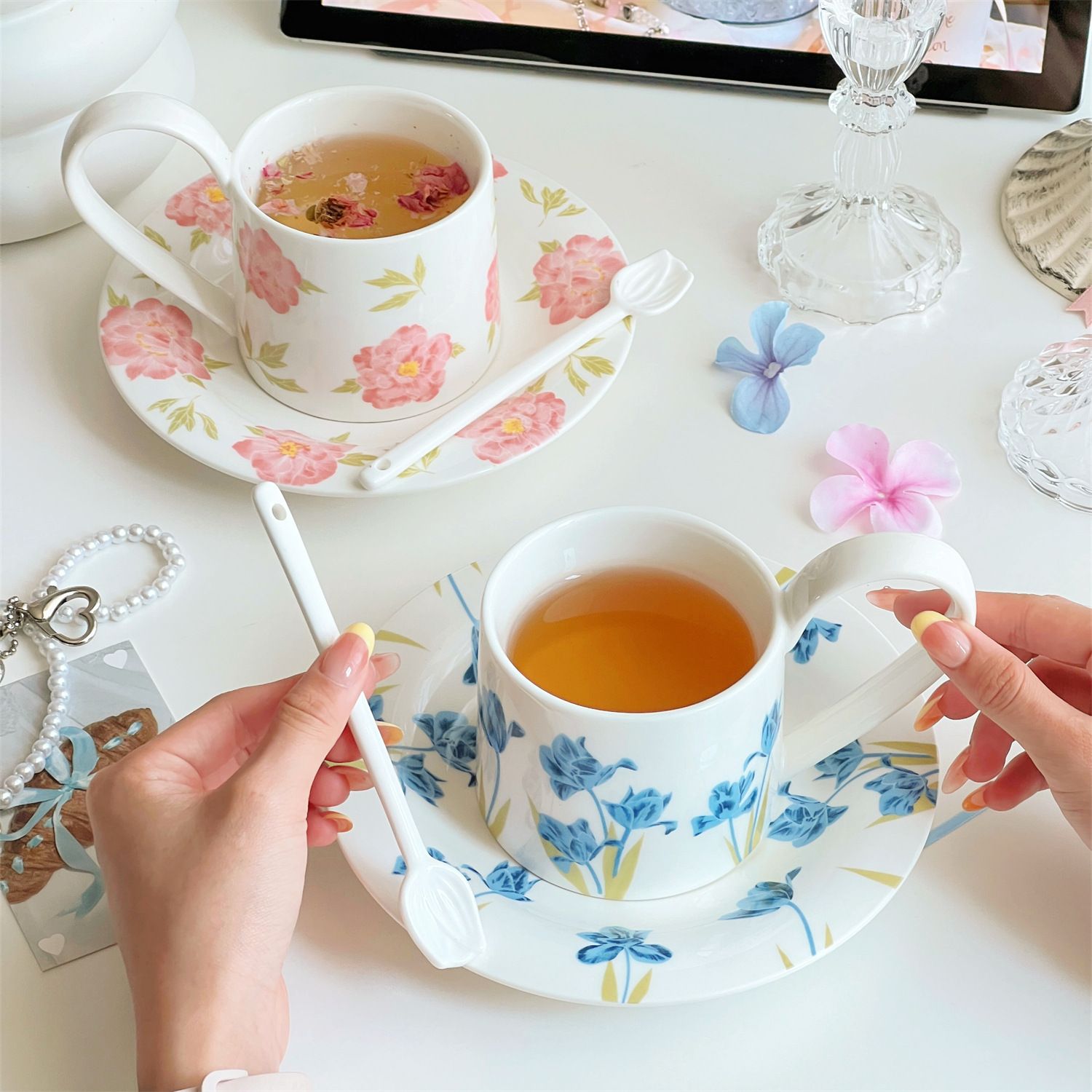Elegant Floral Coffee Cup & Saucer Gift Set