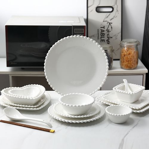 Pearl-Trimmed Creative Multi-Shaped Tableware Set - 1