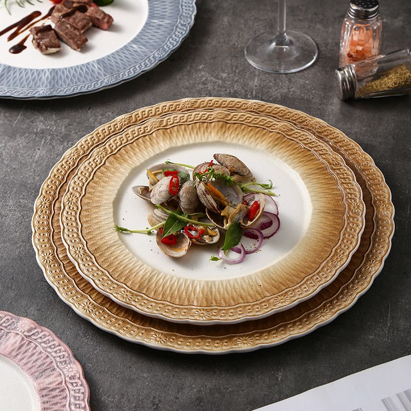 Embossed Luxury Lace Dinner Plate Charger Plate - 1