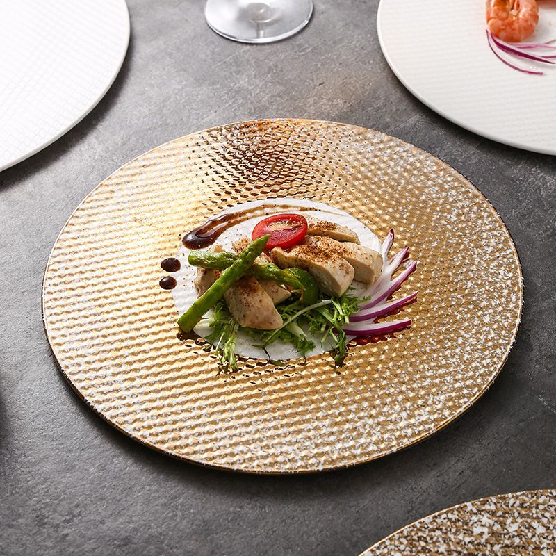 Luxury Electroplated Gold Serving Charger Plate