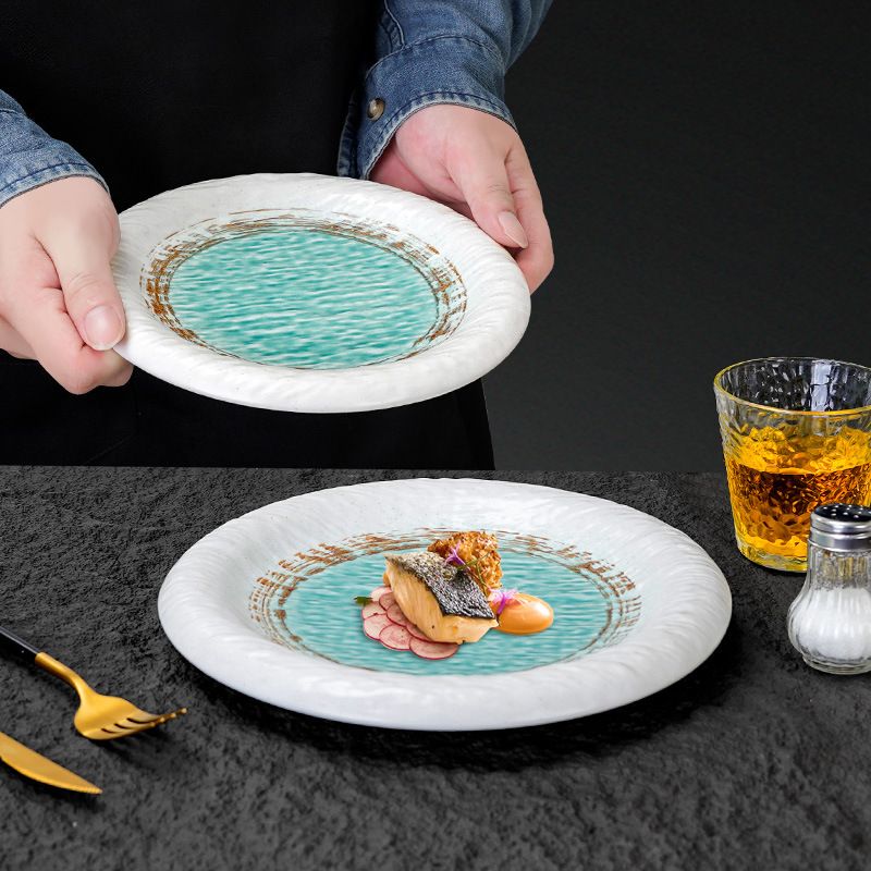 Minimalist Hand-Painted Green Ink Tableware Set