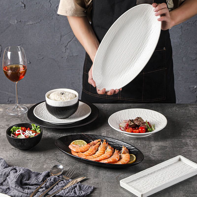 Premium Stone-Textured Matte Tableware Set