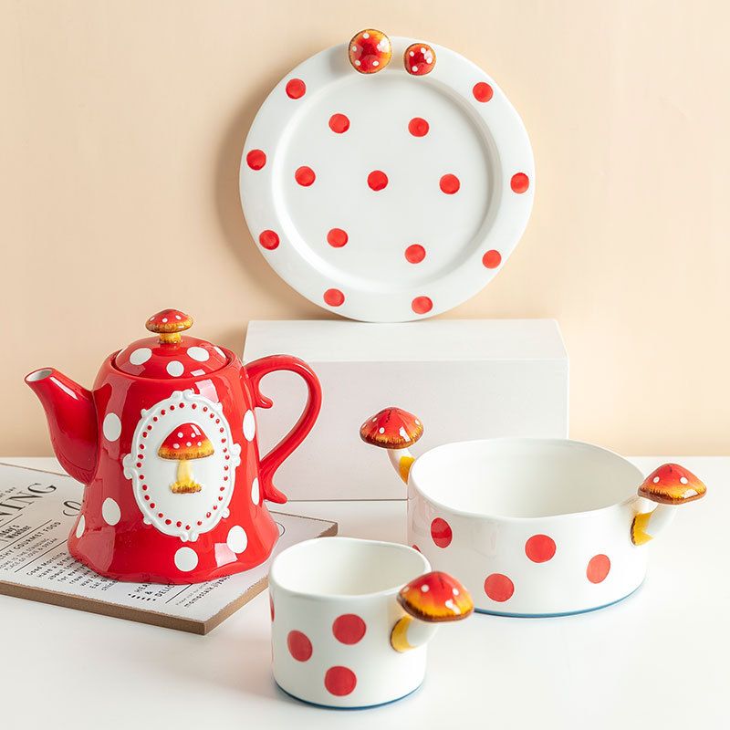 Cute Creative Mushroom Cup & Teapot Tableware Set