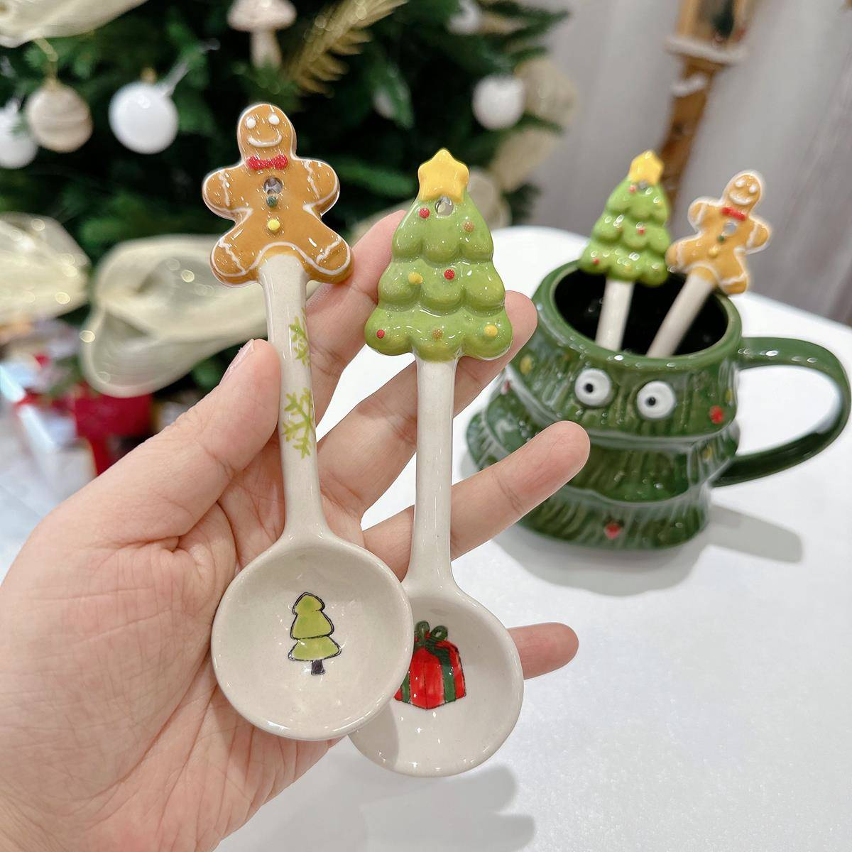 Christmas Tree & Gingerbread Man Creative Spoon