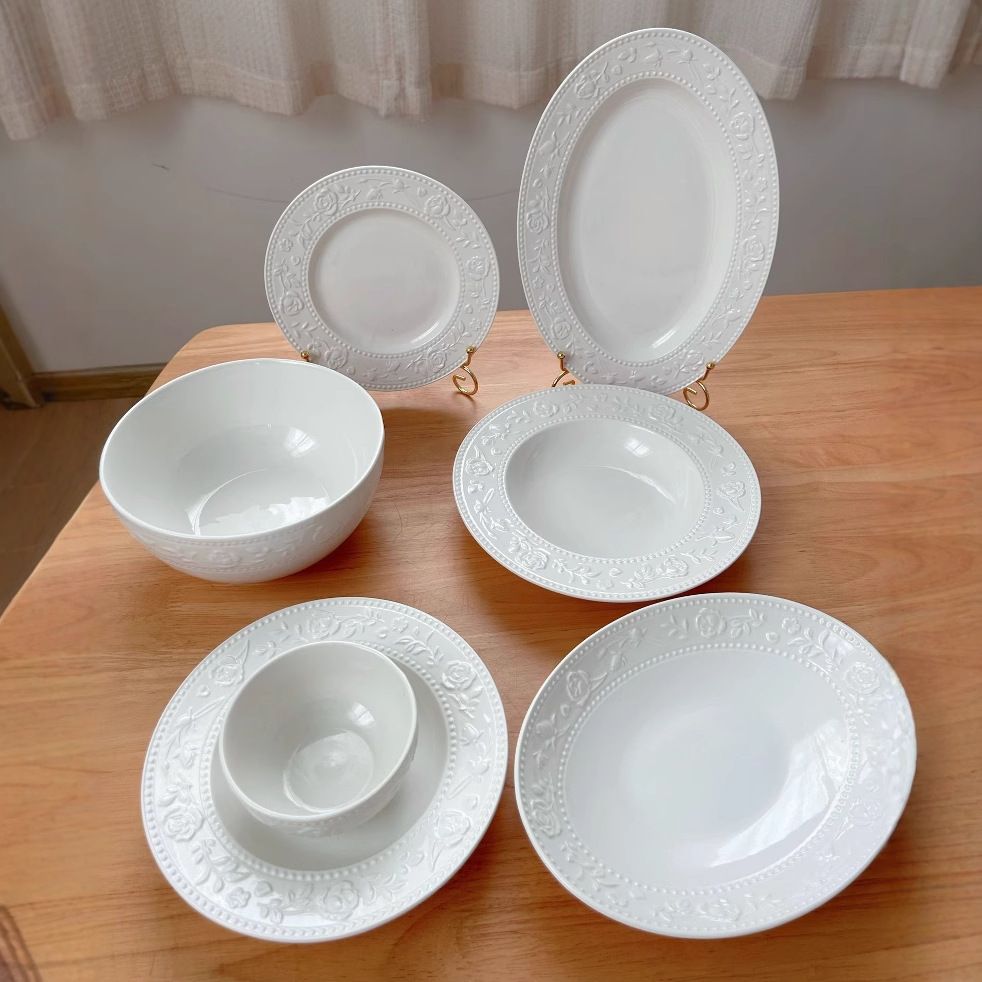 Embossed Rose Elegant Tableware Set