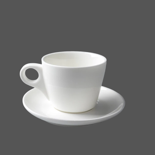 Pure White Ceramic Cup and Saucer - X011417