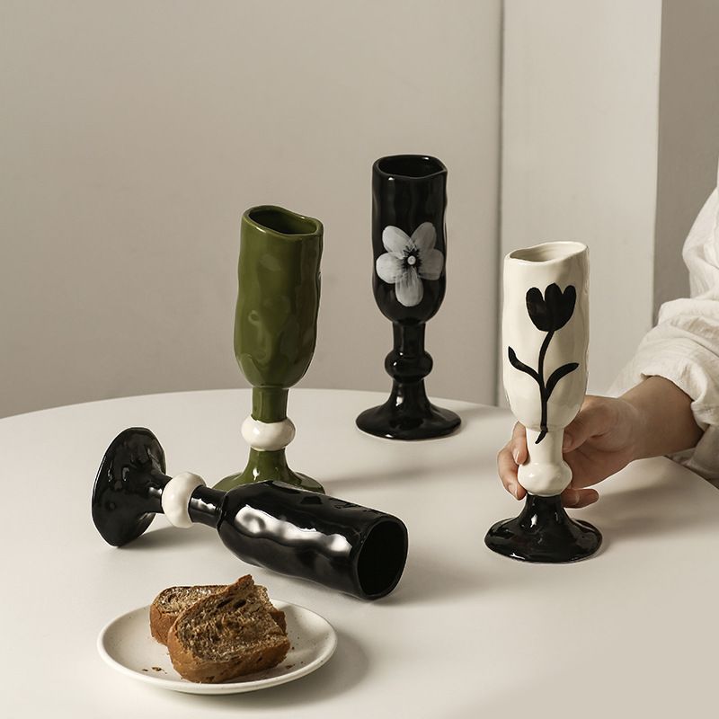 Creative Champagne Glass Goblet Home Decor Ornament
