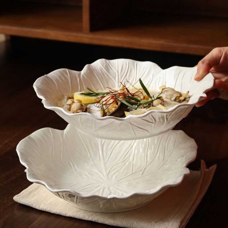 Art Tableware Set - Cabbage Creative Relief Tableware Soup Plate