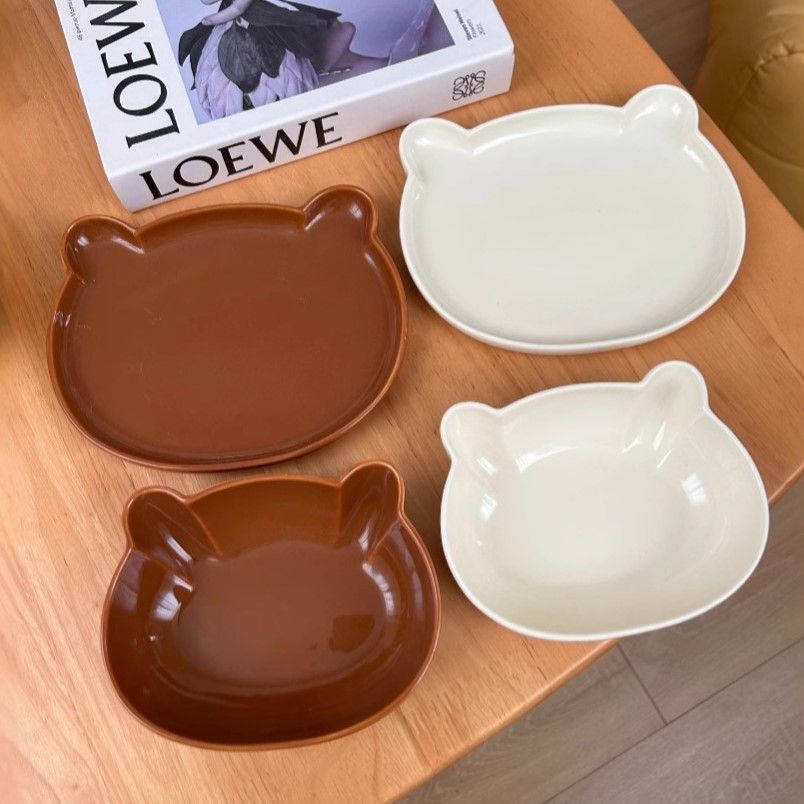 Bear-Shaped Cute Dessert Bowl & Breakfast Plate Set
