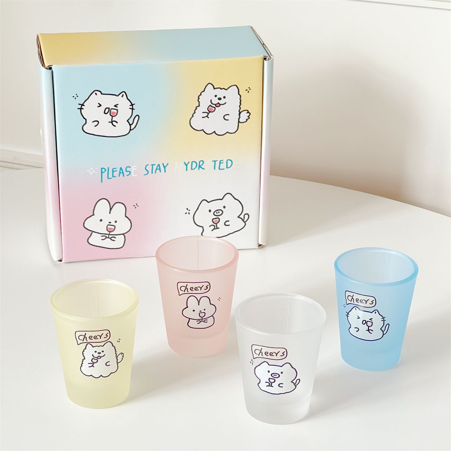 Cute Bullet Shot Glass Gift Box for Sake Soju Whiskey