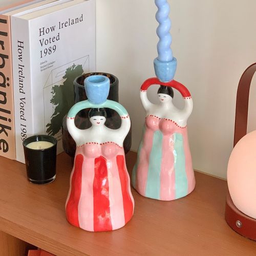 Hand-Painted Court-Style Candle Holder Decorative Ornament